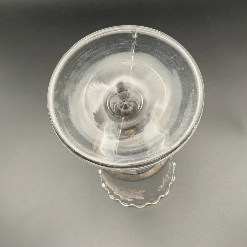 Vintage 1884 Dalzell Bros. & Gilmore Cornucopia #9 etched glass stemmed
